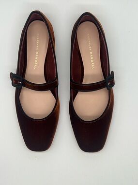 Loeffler Randall $368 Ginger Velvet Mary Jane Ballerina Flats Sz 6.5 EUC